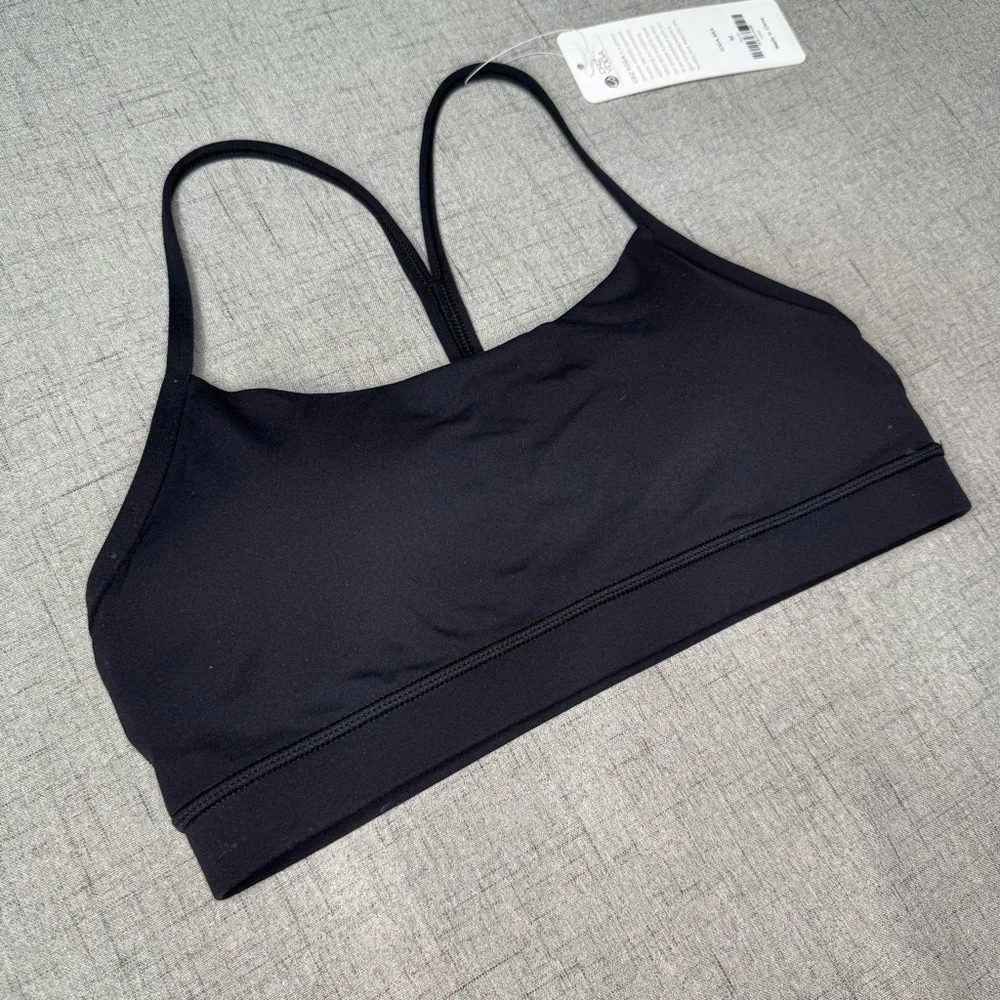 CRZ Yoga Butterluxe Y Back Sports Bra Padded Racerback Black Medium NWT